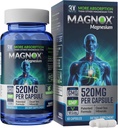 MAGNOX® 520 Ø Magnesium Supplement 520mg of High Absorption Magnesium for Men &amp; Women with Dead Sea Minerals TEN 3X Más Absorption TEN Fórmula patentada