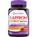 Doctor's Recipes Saffron Supplements, 88.5 mg Saffron Extract, High in Safranal & Crocin, Crocus Sativus, Pure, Vegan, All Natural, Non-GMO, Mood, Energy & Vision Support, 120 Caps