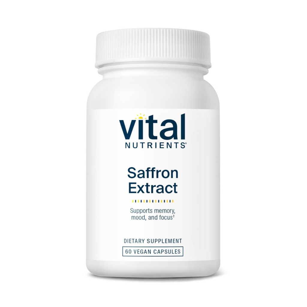 Vital Nutrients Saffron Extract - Saffron Supplement for Mood, Calm, Restful Sleep & Nervous System Support - Vegan, Dairy, Gluten Free - 60 Count