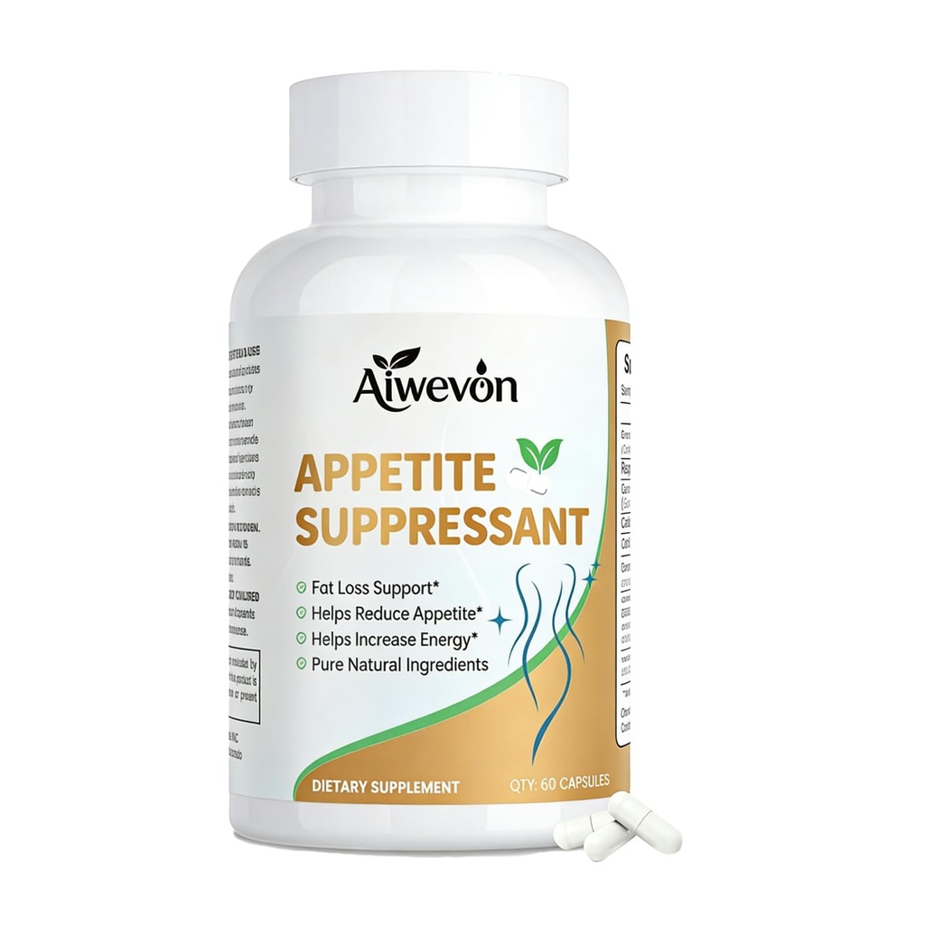 Natural Appetite Suppressant Capsules – Craving Control & Weight Management Supplement for Women and Men – Metabolism Booster for Diet Support and Fat Balance – 60 Count