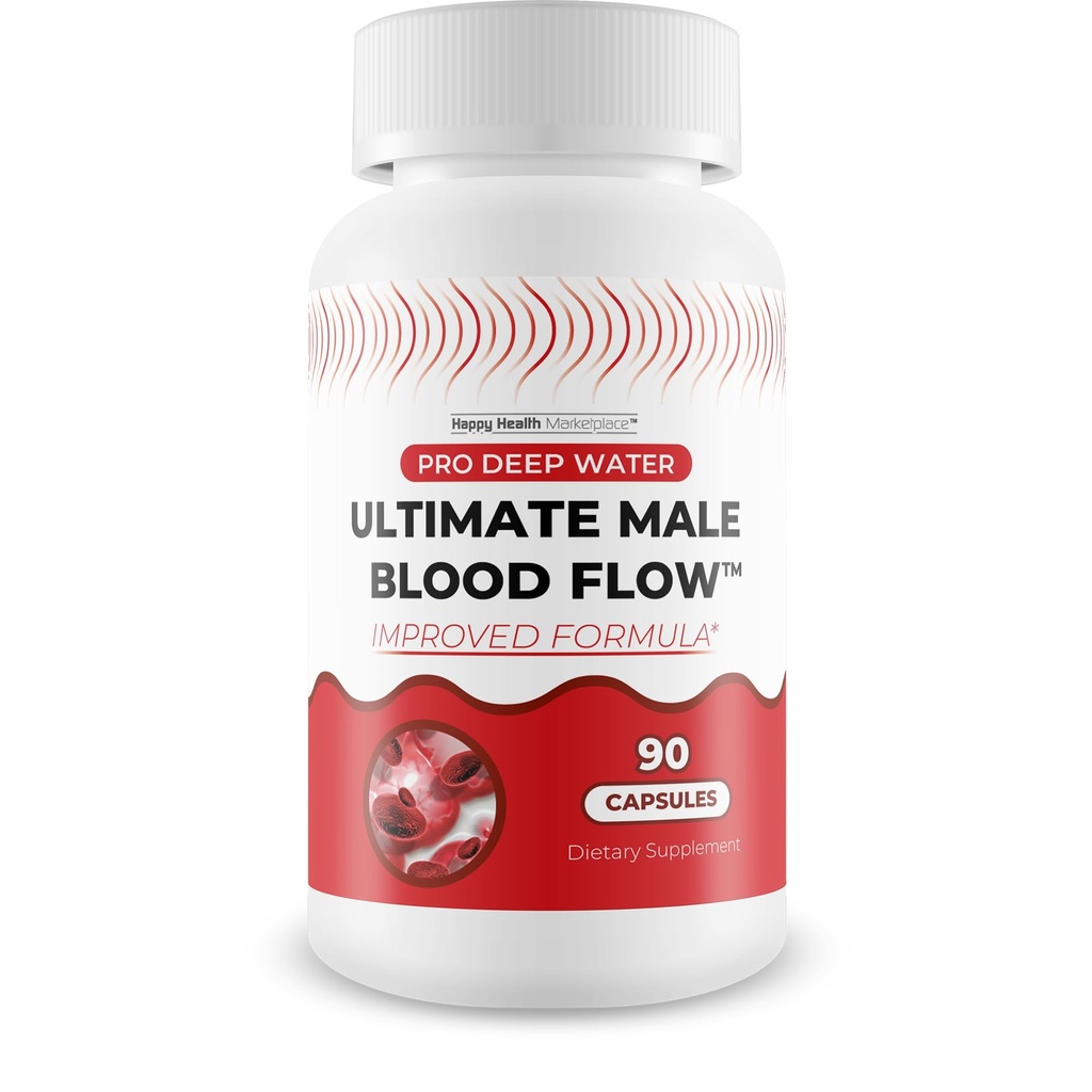 Pro Deep Water Ultimate Male Blood Flow - Improved Formula - Our Best Improved Blood Flow Supplement for Men - Advanced Blood Flow Support for Men - Our Best Circulation Supplement Alpha Boost Pills