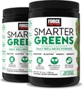 Factor de fuerza Verdes más inteligentes Wellness Daily Powder 2-Pack to Support Energy, Immunity & Digestion, Superfood Greens Polvo con vitaminas, minerales y probióticos, Desflavorado, 60 Servings