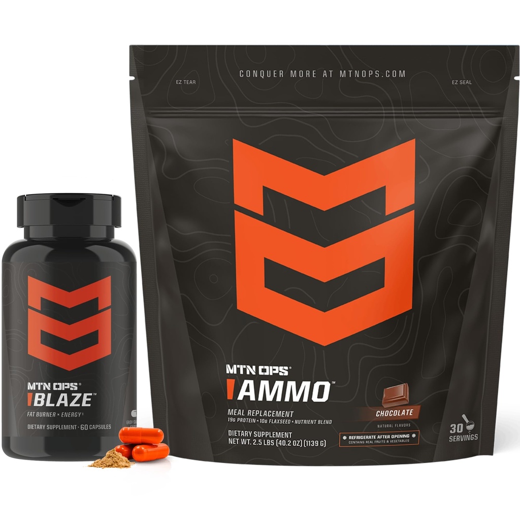 MTN OPS Blaze & Ammo Chocolate Bundle – Thermogenic Fat Burner + Lean Muscle Protein Stack