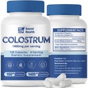 Colostrum Supplement 120 Capsules for Humans - Organic Bovine Colostrum Powder for Gut Health, Hair Growth, Beauty, and Immune Support - Unflavored (120 Capsules)