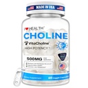 Award Winner -Clinically Dosed 500mg VitaCholine ® - 60 Caps - Liquid Choline Supplement –Support Pregnancy & Baby Brain & Liver Health LDL & HDL Level - Cognitive Health - Made in USA
