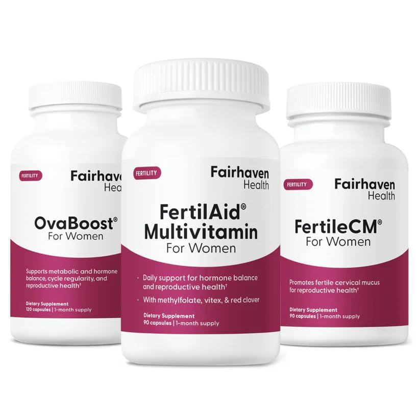 Fairhaven Health Female Fertility Supplement Starter Pack | FertilAid for Women, OvaBoost and FertileCM Combo | Capsules