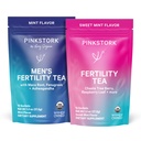Pink Stork Fertility Tea Bundle for Couples: Women’s Sweet Mint + Men’s Organic Reproductive Support Tea with Vitamin C, Zinc, and Herbal Blend for Conception and Wellness, 30 Servings Each