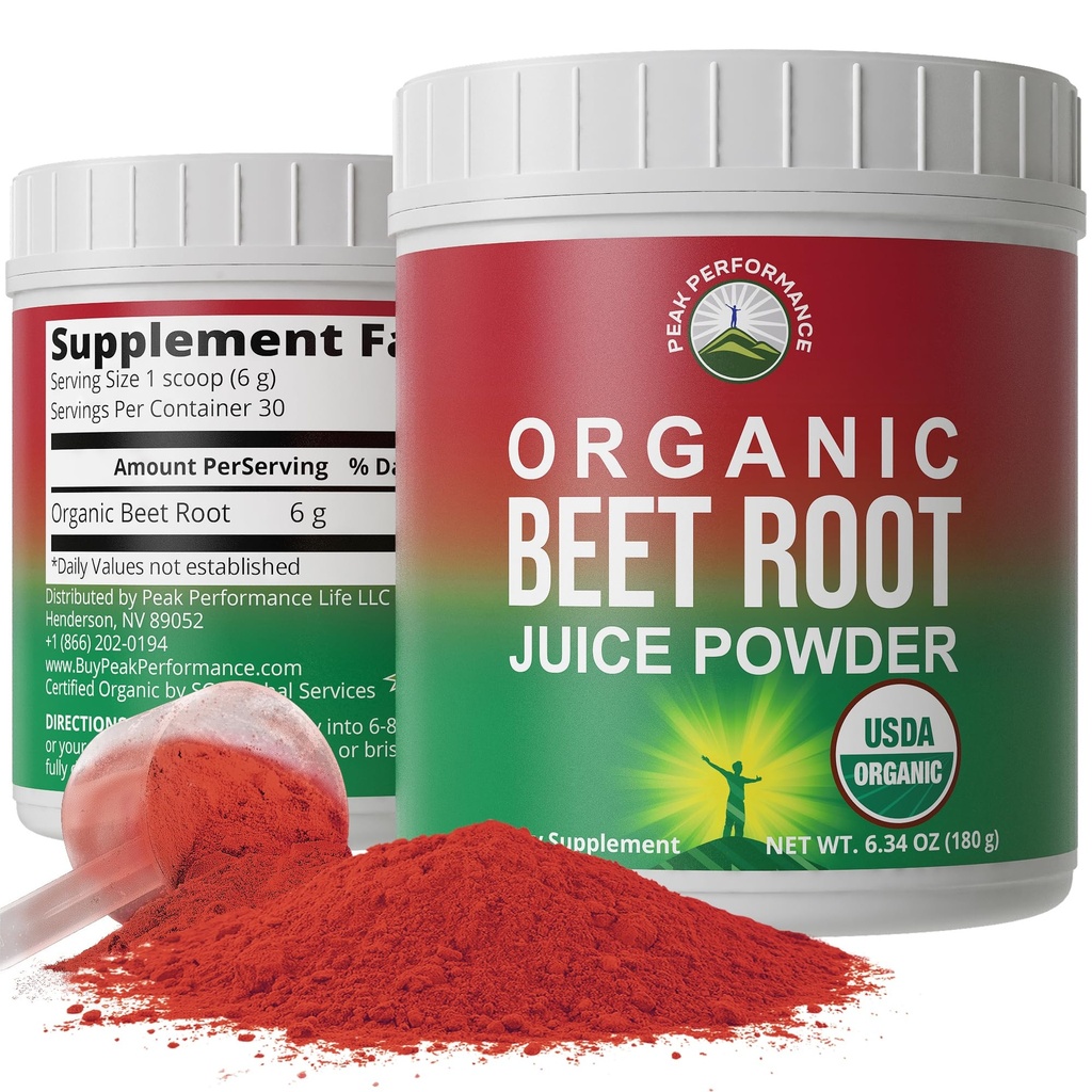 Organic Beet Root Powder - Ultra High Purity Super Food Beets Juice Powder. 100% Pure Nitric Oxide Boosting Beetroot Supplement. Keto, Paleo, Vegan Reds Superfood Rich in Polyphenols