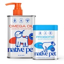 Native Pet Omega Oil for Dogs (8 oz.) & Probiotic for Dogs (4.1 oz.)