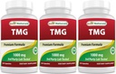 Mejores Naturales TMG Trimetilglicina (como Betaine Anhydrous) 1000 mg Servir - 120 cápsulas - Niveles de Homocisteína Saludable y Soporte de Metilación (120 Cuenta (Pack of 3))