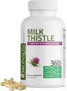 Bronson Milk Thistle Silymarin Marianum &amp; Dandelion Root Liver Health Support, Antioxidant Support, Detox, 360 Capsules