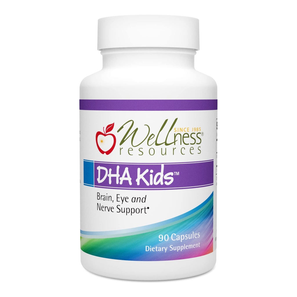 Wellness Resources DHA Kids - Sugar Free Omega 3 for Children - Mercury-Free Fish Oil - Brain Health Supplement & Immunity Supplement - Eye and Nerve Support - 90 Softgel Capsules Omega 3