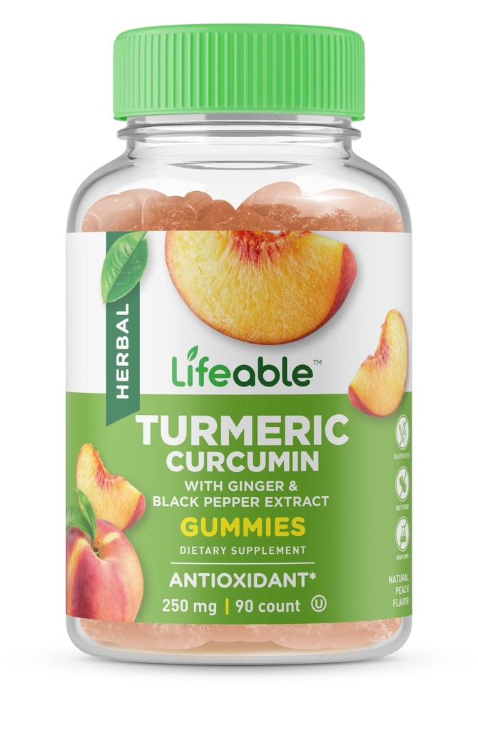 Lifeable Turmeric Curcumin with Ginger & Black Pepper Extract 90 Gummies