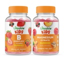 Lifeable B Complex Kids + Magnesium Citrate Kids, Gummies Bundle - Great Tasting, Vitamin Supplement, Gluten Free, GMO Free, Chewable Gummy