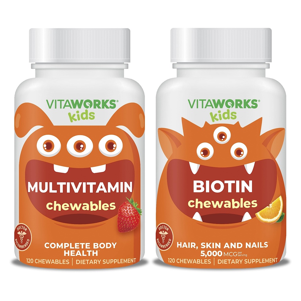 Kids Multivitamin Chewables + Biotin 5000mcg Chewables Bundle