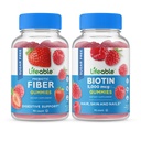 Lifeable Sugar Free Prebiotic Fiber + Biotin, Gummies Bundle - Great Tasting, Vitamin Supplement, Gluten Free, GMO Free, Chewable Gummy