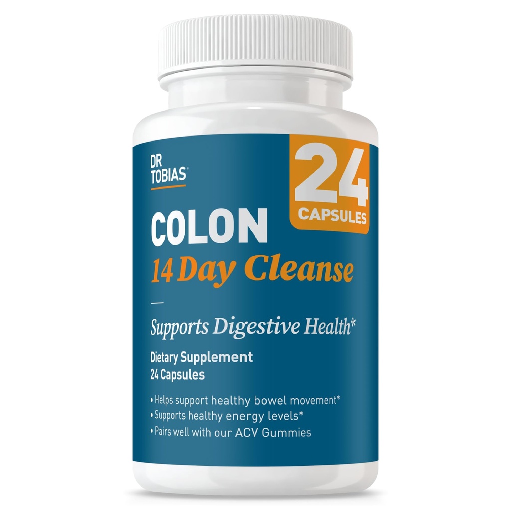 Dr. Tobias Colon Cleanse - Estreñimiento Socorro " Gut Health Support for Women " Hombre Silencioso 14 días Colon Cleanser for a Gentle Colon Detox " Gut Flush 24 Capsules (1–2 Daily)