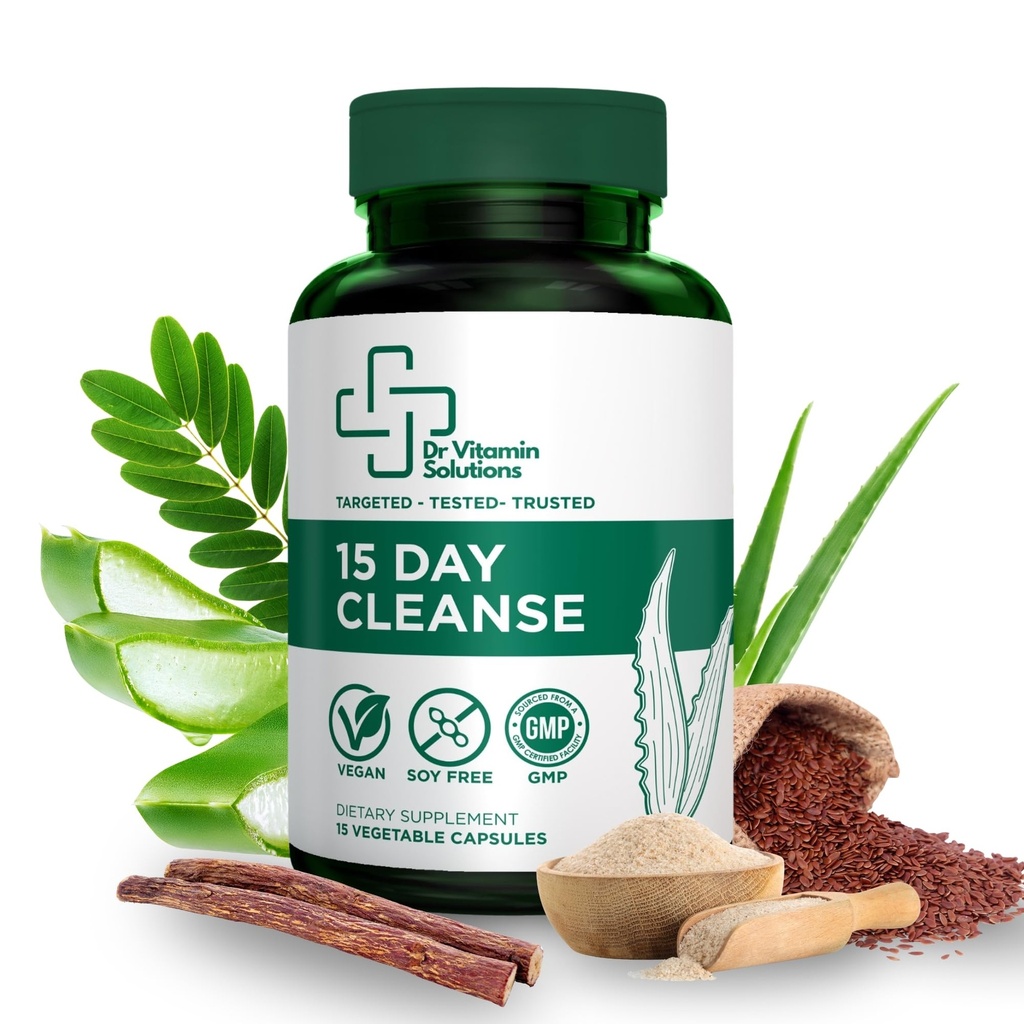 15 días de limpieza – Natural Colon Detox &amp; Digestive Support with Senna, Aloe Vera, Cascara Sagrada " Probiotics – Gentle, Vegan, 15 días de limpieza