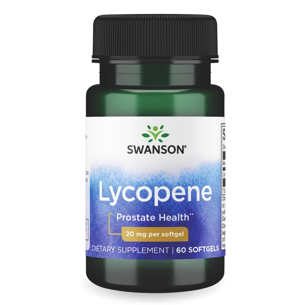 Swanson Lycopene Prostate and Heart Health Antioxidant Supplement for Men Over 40 Supporting Blood Pressure in Normal Range (60 Softgels)