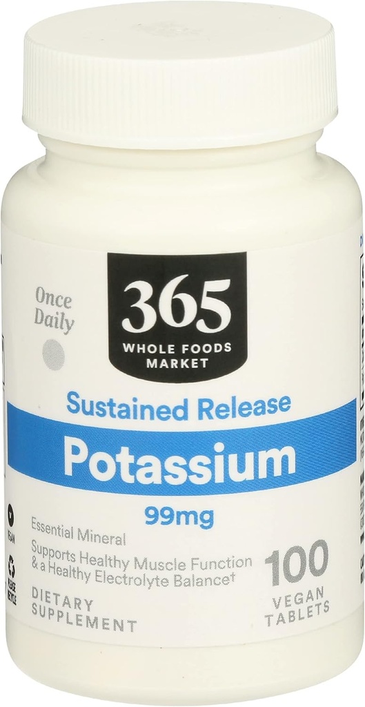 365 Valor diario, Potasio 99mg, 100 ct