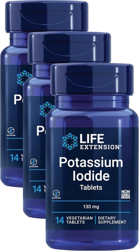 Extensión de vida Potasio Iodide 130mg 14 Tabletas (Pack of 3)