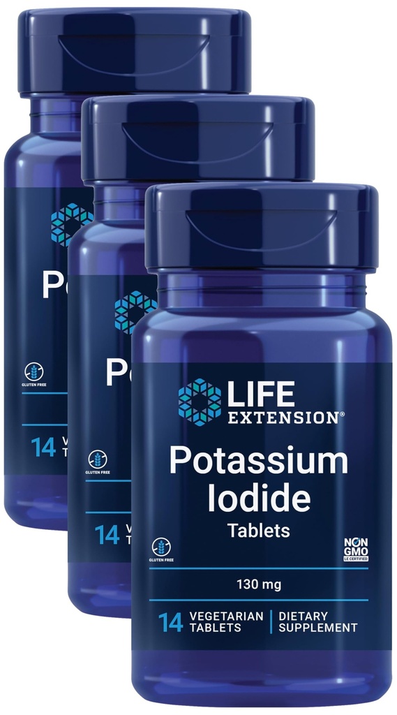 Life Extension Potassium Iodide 130mg 14 Tablets (Pack of 3)
