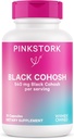Pink Stork Black Cohosh Suplementos para Mujeres - 540 mg Cohosh Negro puro para la perimenopausa, Menopause Support- 30 cápsulas