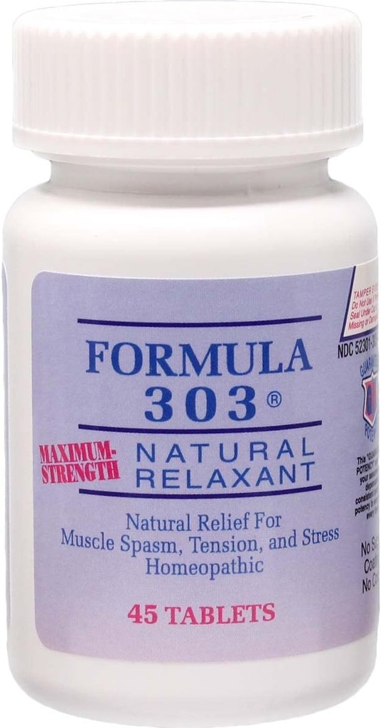 Dee CEE Labs Fórmula 303 Tablas máximas de fuerza, 45 Tabletas; Todo-Natural que contiene Magnesio para los músculos oscuros, la flor de pasión y las raíces valerianas
