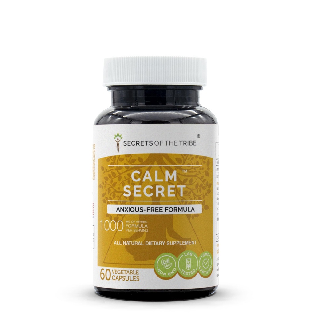 Secrets of the Tribe - Calm Secret, Anxious-Free Formula, Herbal Supplement Blend (60 Capsules)