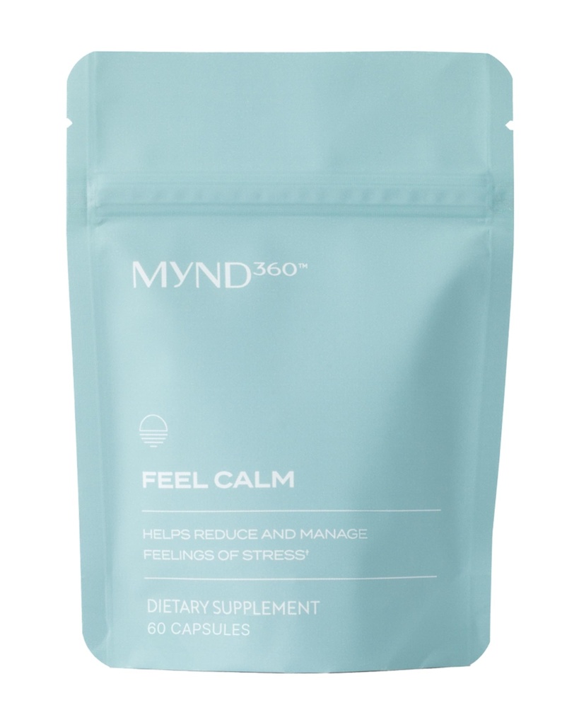 Nu Skin MYND360 Feel Calm with L-Theanine | 60 Capsules | Supports Relaxation & Calm Mindset | L-Theanine 200mg, Lemon Balm Leaf & Magnolia Bark Extract | Calm Aid for Daily Wellness | Vegetarian