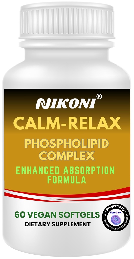 Nikoni® Calm Relax Phospholipid Complex | Enhanced Absorption Formula | 60 Vegan Softgels