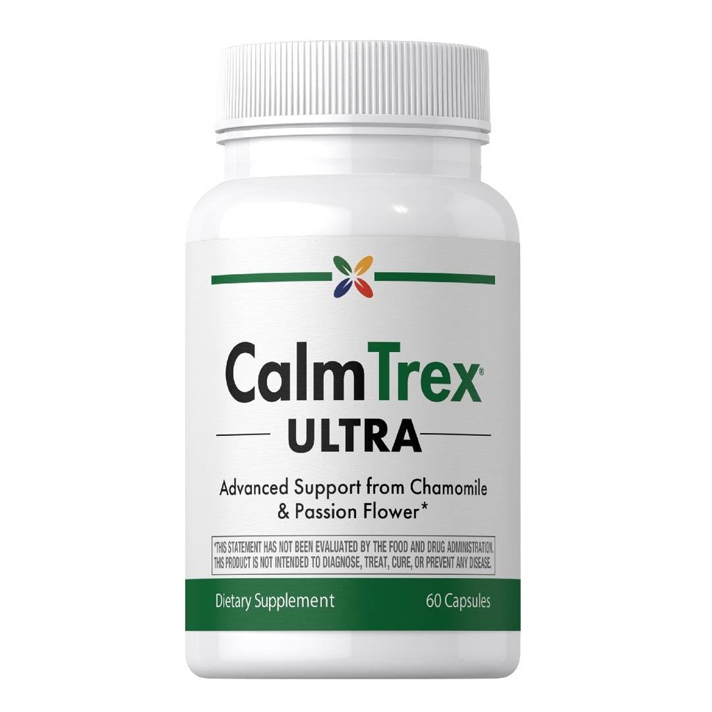 Stop Aging Now - Stress Support Supplement - with Chamomile and Passion Flower CalmTrex - 60 Capsules
