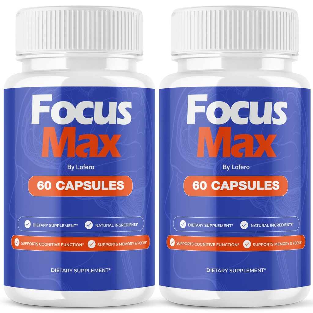 (2 Pack) Focus Max Capsules, FocusMax Brain Supplement Pills Advanced Maximum Strength Formula for Mental Clarity, Attention, Sharp Memory, Calm Mind Mood, Health & Wellness Support Capsulas (120 ct)