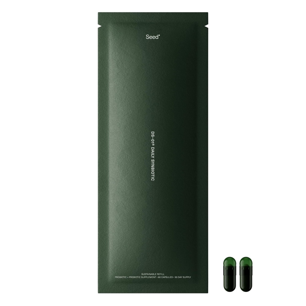 Seed DS-01 Daily Synbiotic - Prebiotic and Probiotic for Women & Men - Digestive Health, Gut Health, Immune Support, Bloating & Constipation Relief - Vegan & Shelf-Stable - 30-Day Refill (60ct)