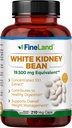 FineLand White Kidney Bean Extracto 10:1 – 19,500 mg Equivalente por Serving, 210 cápsulas veganas – apoya el metabolismo del carbohidrato y el confort digestivo – No GMO, Hecho en EE.UU.