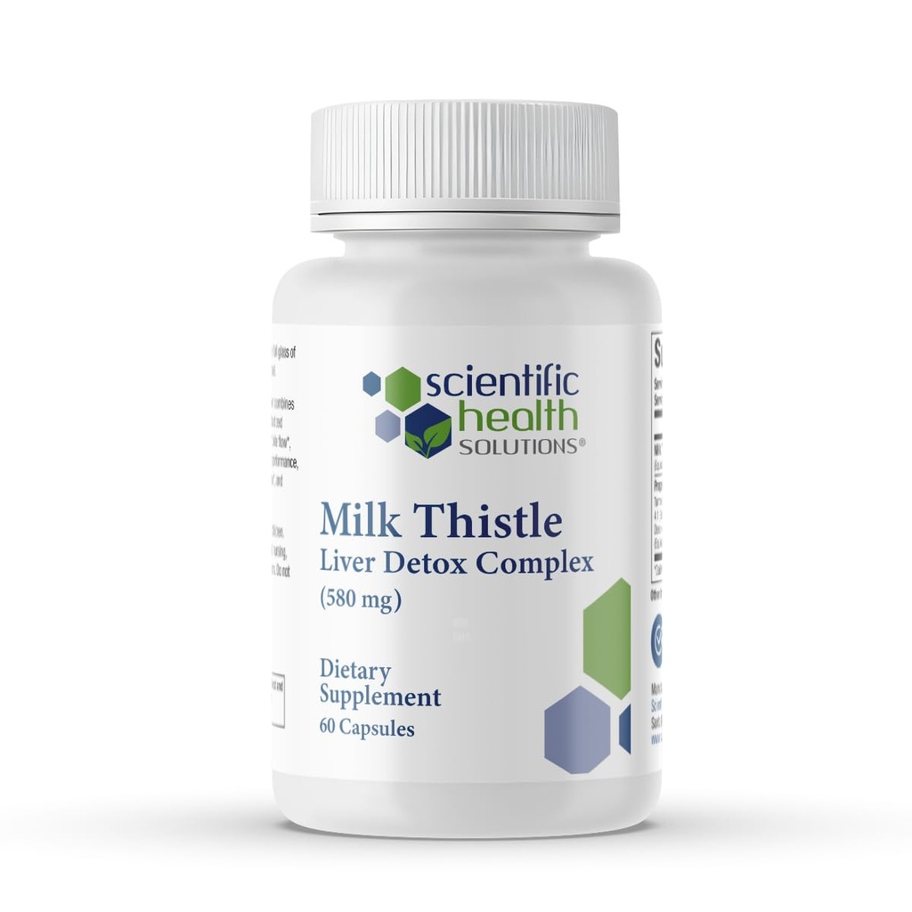Milk Thistle Liver Detox Complex – Clinical-Grade Liver Support Supplement with Turmeric, Dandelion, Beet, Picrorhiza, Black Pepper – Phase I & II Detox – 60 Capsules – Non-GMO