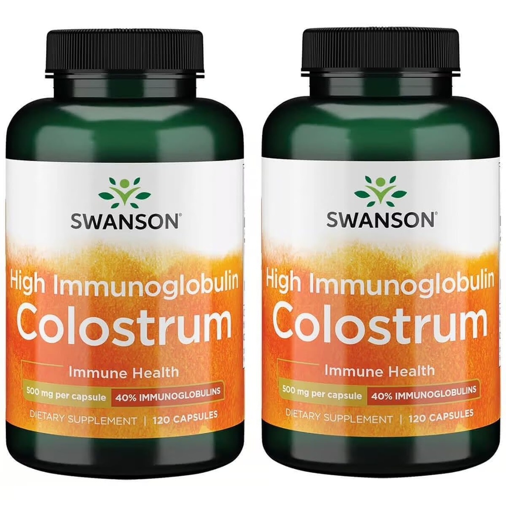 Swanson High Ig Colostrum 500 Milligrams 120 Capsules (2 Pack)