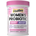 Vitalibre Probiotics for Women 30 Strains, 100 Billion CFU Vaginal Probiotics with Digestive Enzymes, Prebiotics & Cranberry for Urinary Tract Health, pH Balance, 30 Veggie Capsules