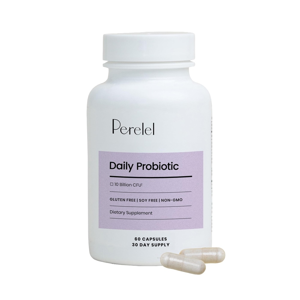 Perelel Daily Probiotic, Women’s Supplement with 10 Billion CFU, Supports Vaginal Health & Everyday Digestive, Soy and Gluten Free, Non GMO, Shelf Stable, 60 Capsules