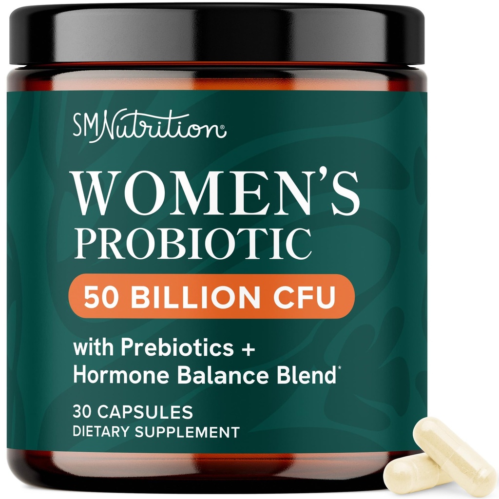 Probiotics for Women | 50 Billion CFU for Vaginal, pH Balance & Digestive Health Support | Female Probiotics with Prebiotics & Hormone Balance Blend | Shelf Stable | Vegan, Gluten-Free | 30 Ct