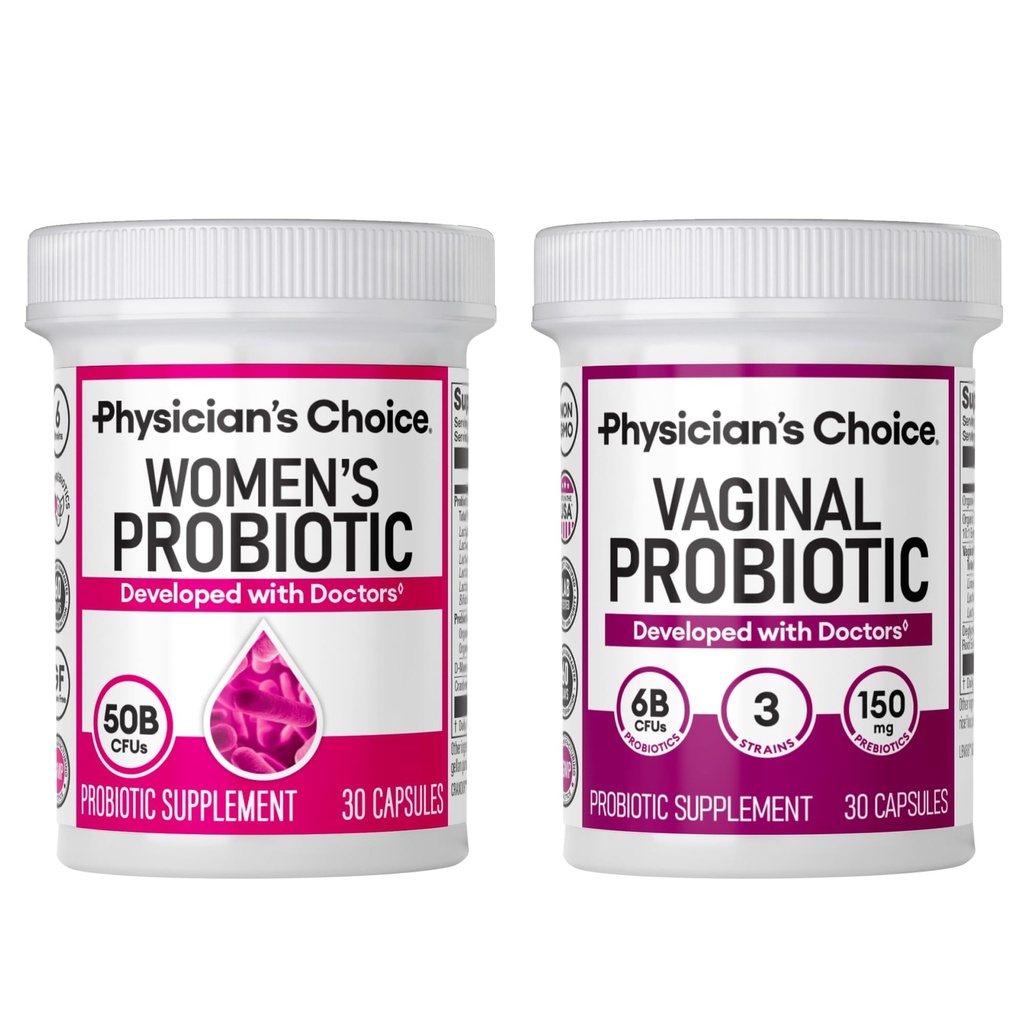 Physician's CHOICE Feminine Power Duo Bundle - Vaginal Probiotic + Womens Probiotic Bundle