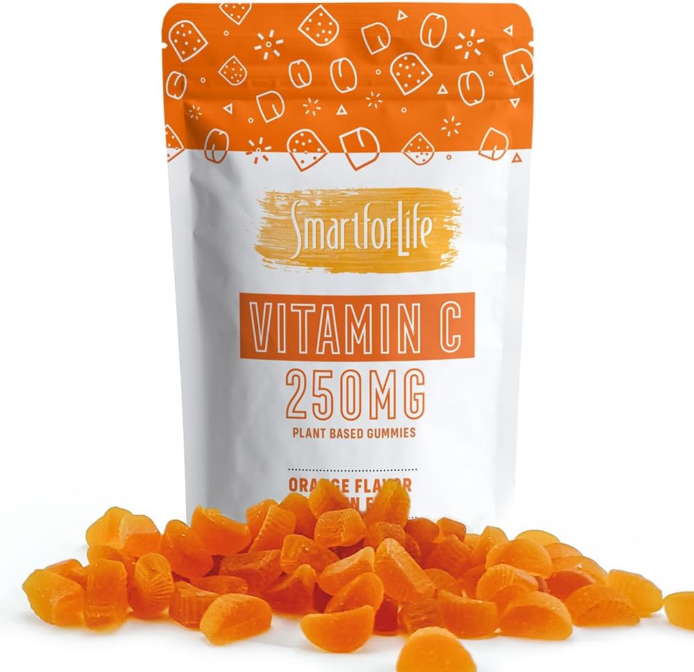 Smart for Life Vitamin C Gummies - Vitamina vegana de base vegetal C Gummies Natural Orange Flavor - Soporte Inmunitario Gummies for Adults and Kids - Non-GMO - Suplemento dietético - 60 Condes