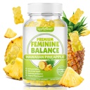 softbear Premium Feminine Balance Gummies for Women, Pineapple PH Balance Gummies for Women's Healthy Odor, Flora, Vaginal, Immune Support, Vegan, Gluten-Free, 60 Gummies