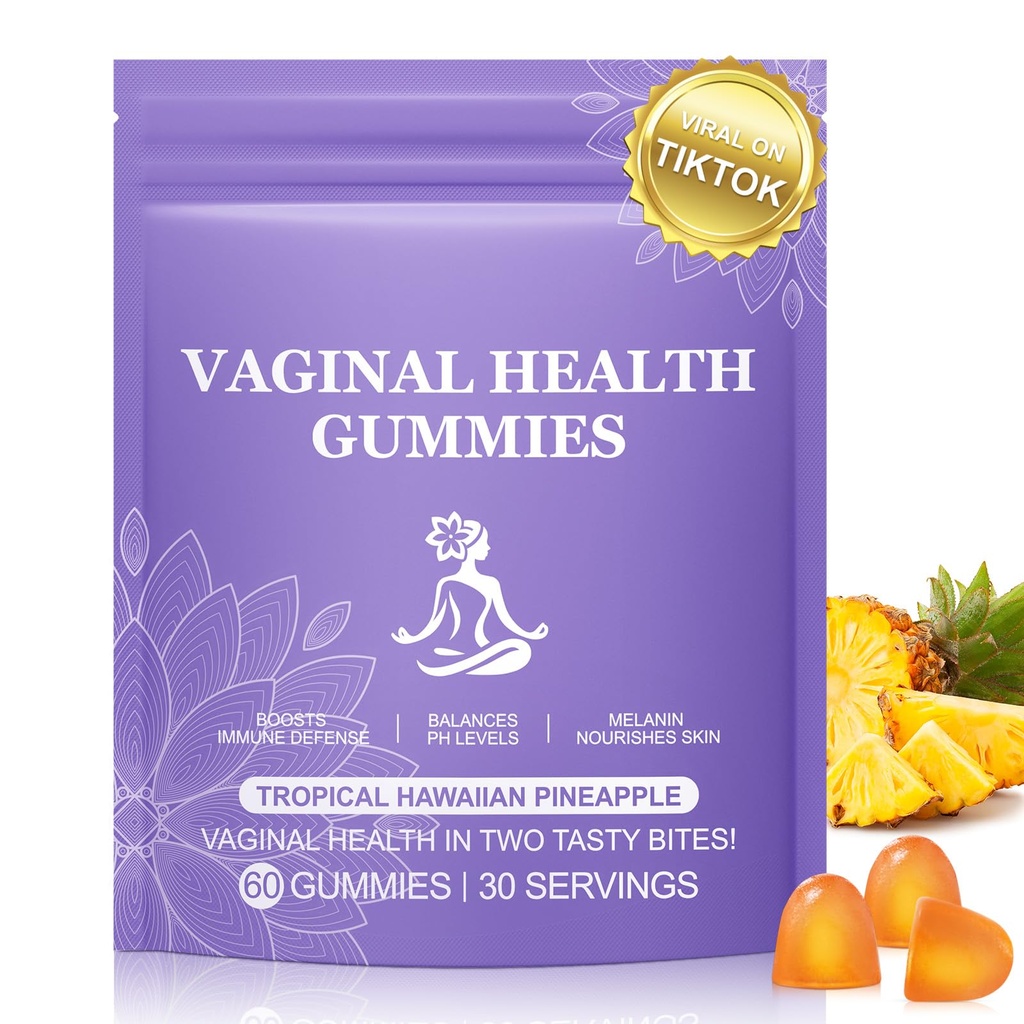 Pineapple Gummies for Women PH 60 Count, PH Balance for Women, Probiotics Vaginal Gummy, Improve Immune, Hawaiian Pineapple Flavor, Vegan & Low Sugar, Premium Balance Gummies