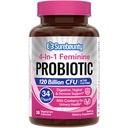 Probiotics for Women, 120 Billion CFU 34 Strains, Prebiotics, Digestive Enzymes, Cranberry, 4-in-1 Feminine Probiotic, Digestive, Vaginal, Immune Support, 30ct