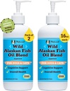 Natural Dog Company 2 Pack - 16 oz. Wild Alaskan Fish Oil for Dogs & Cats, Blend of Pollock " Wild Salmon Oil for Dogs, Omega 3 for Dogs, for Multi Dog Families, Large Breed Dogs, 32 oz. Valor