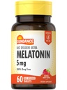Sundance Melatonin 5mg Fast Dissolve Tablets | 60 Count | Natural Berry Flavor | Vegetarian, Non-GMO, and Gluten Free Supplement
