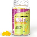 Multivitamina para las mujeres Gummies Vitaminas saboreadas de limón Multivitamina diaria con vitaminas A, C, D, E, B6 y B12, fuente de 30 días, 60 cuenta