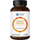 Vitamin World Papaya Enzymes Chewable 500 Tablets - Papain, Amylase & Protease for Digestion & Nutrient Absorption, Papaya Flavor, Gluten Free