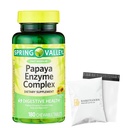 Spring Valley Papaya Enzymes Chewable 180 Count, Support Helps Digestion and Nutrient Absorption, Enzymes for Digestion, Dietary Supplement - Set by Basket Goods
